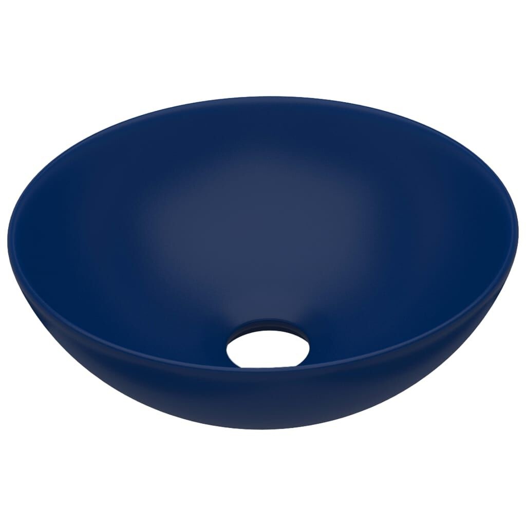 VidaXL Wastafel Donkerblauw - Ronde Keramiek - 41% Korting!