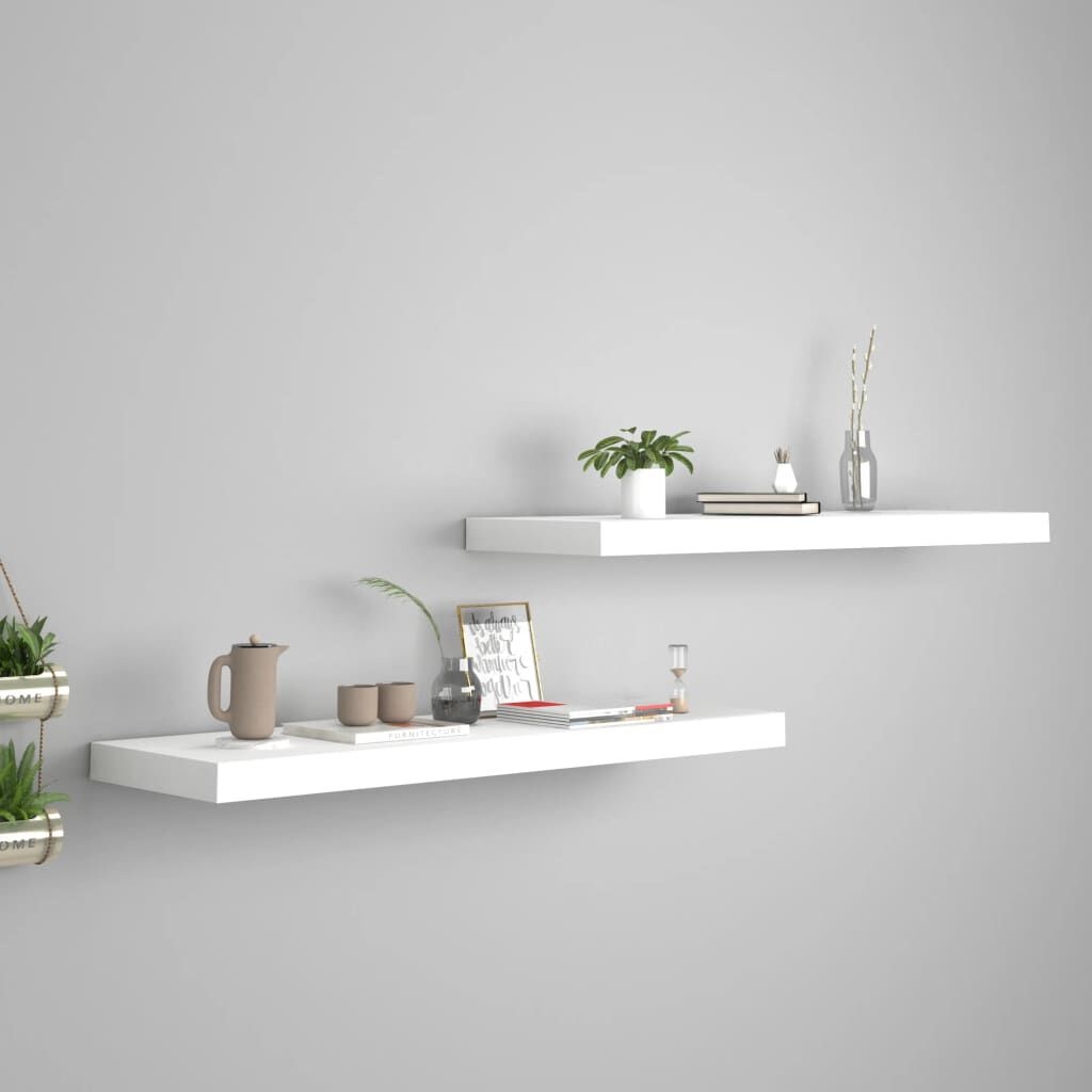vidaXL Wandschappen 2 st. Wit 80cm - 59% Korting!