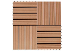 vidaXL Terrastegels Teak 30x30cm - 1m² (11st) - 42% Korting!