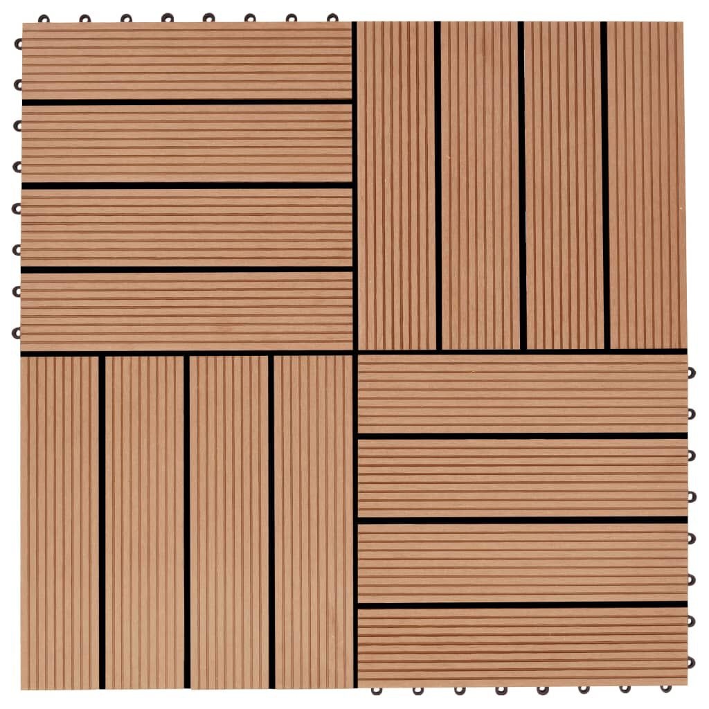 vidaXL Terrastegels Teak 30x30cm - 1m² (11st) - 42% Korting!