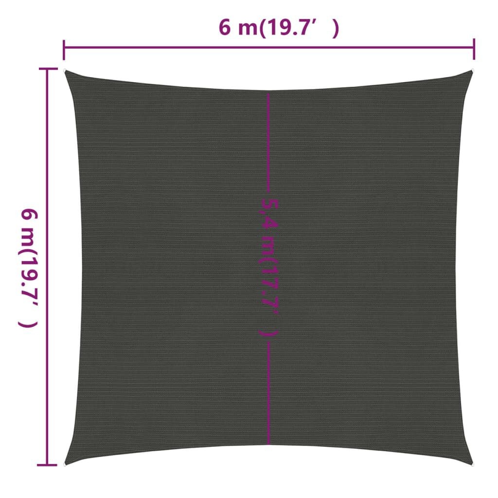 vidaXL Zonnezeil 6x6m Antraciet - 35% Korting!