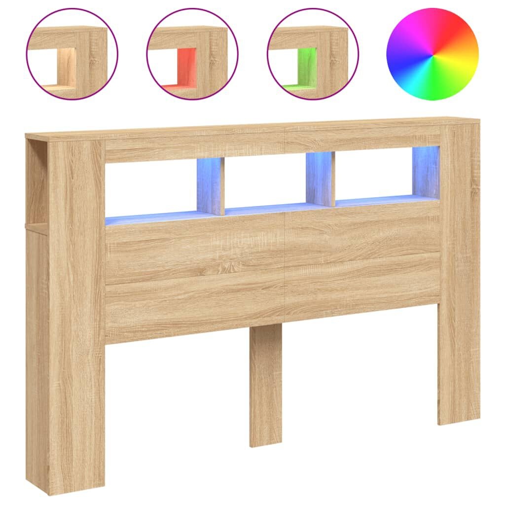vidaXL Hoofdbord LED Sonoma Eiken 160cm -41%!