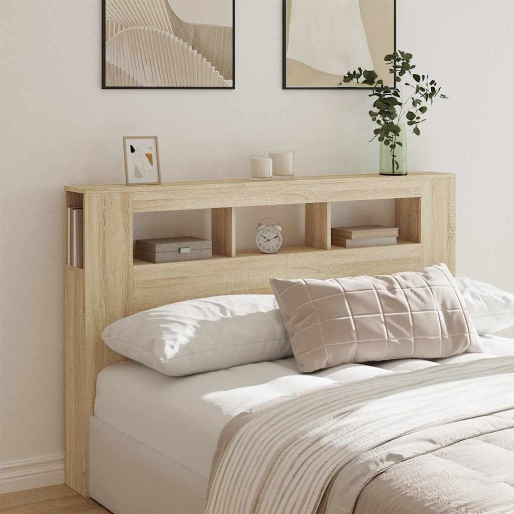 vidaXL Hoofdbord LED Sonoma Eiken 160cm -41%!