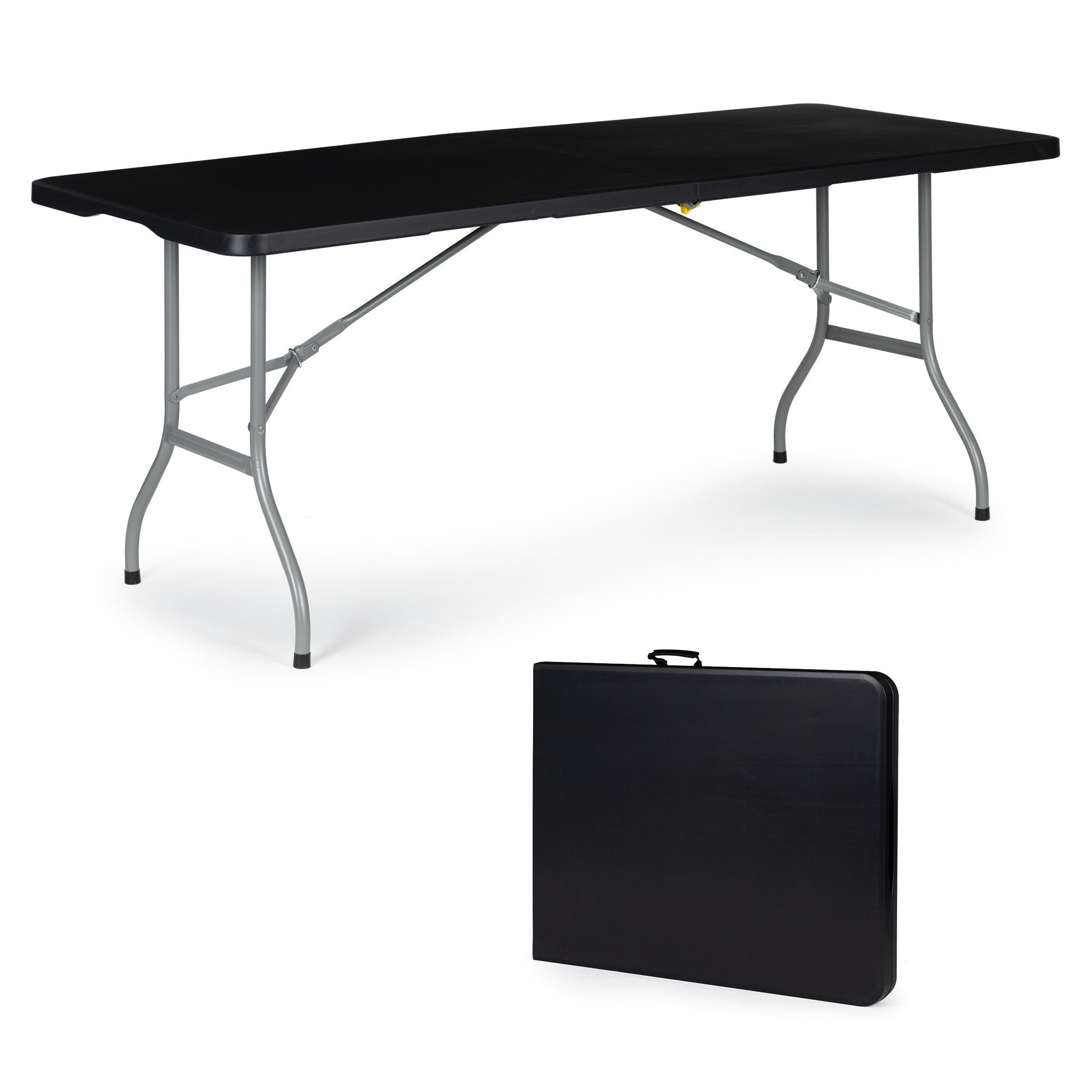Klaptafel Camping Zwart 153cm - 45% Korting! (Doos Beschadigd)