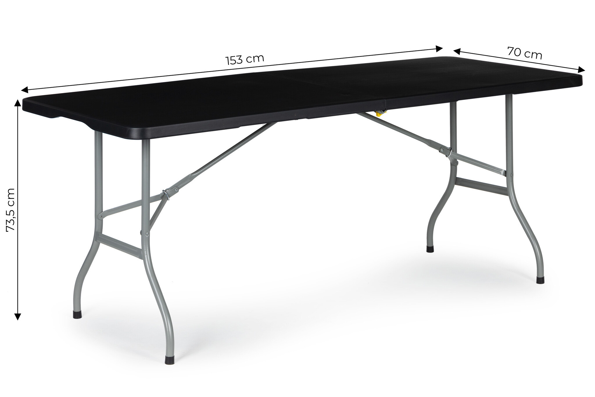 Klaptafel Camping Zwart 153cm - 45% Korting! (Doos Beschadigd)