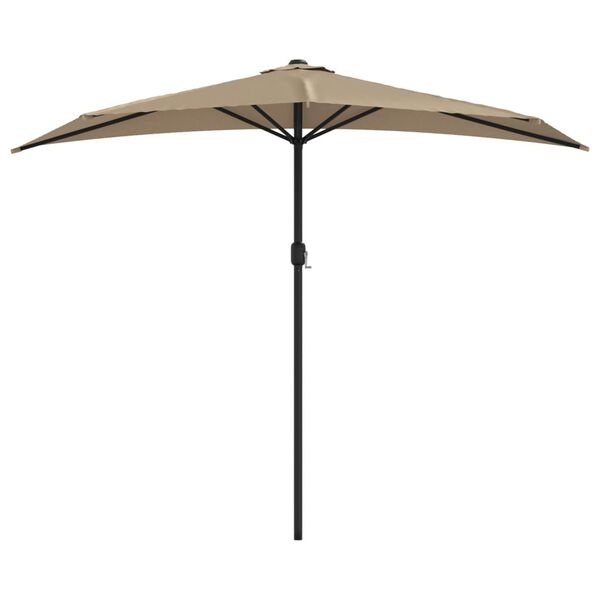 vidaXL Balkonparasol half met aluminium paal 270x144 cm taupe