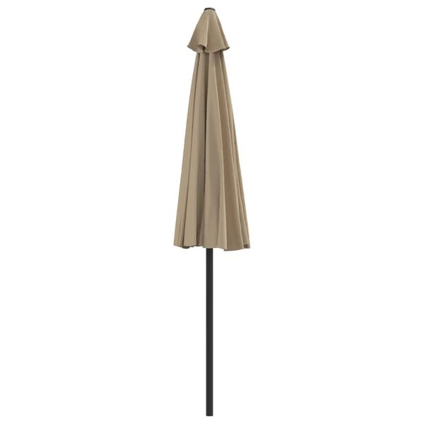vidaXL Balkonparasol half met aluminium paal 270x144 cm taupe