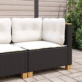 Tuinhoekbank Poly Rattan Zwart met Kussens - 41% Korting!