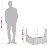 Tuinhoekbank Poly Rattan Zwart met Kussens - 41% Korting!