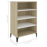 Dressoir Wit/Sonoma Eiken 57cm - Retourdeal! 35% Korting