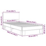 Bedframe Sonoma Eiken 75x190cm - 42% Korting!