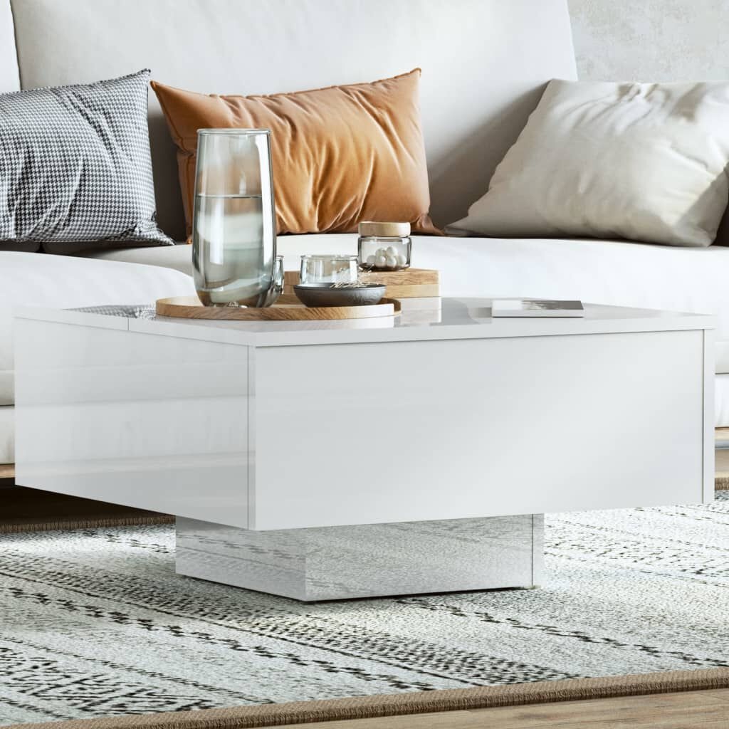 Salontafel Wit Hoogglans 60x60cm - Retourdeal! 55% Korting!