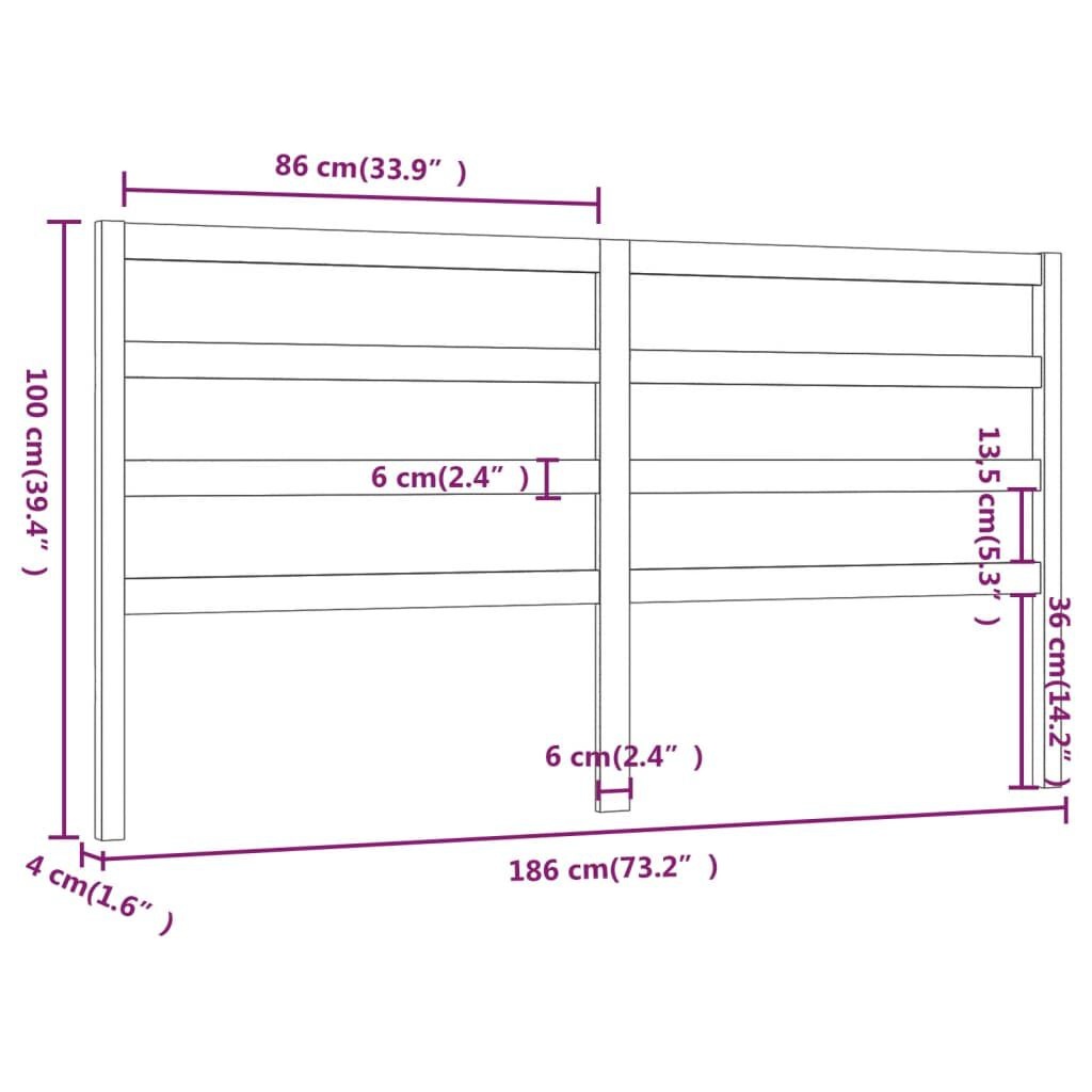 Hoofdbord Grenenhout Wit 186cm - 42% Korting!