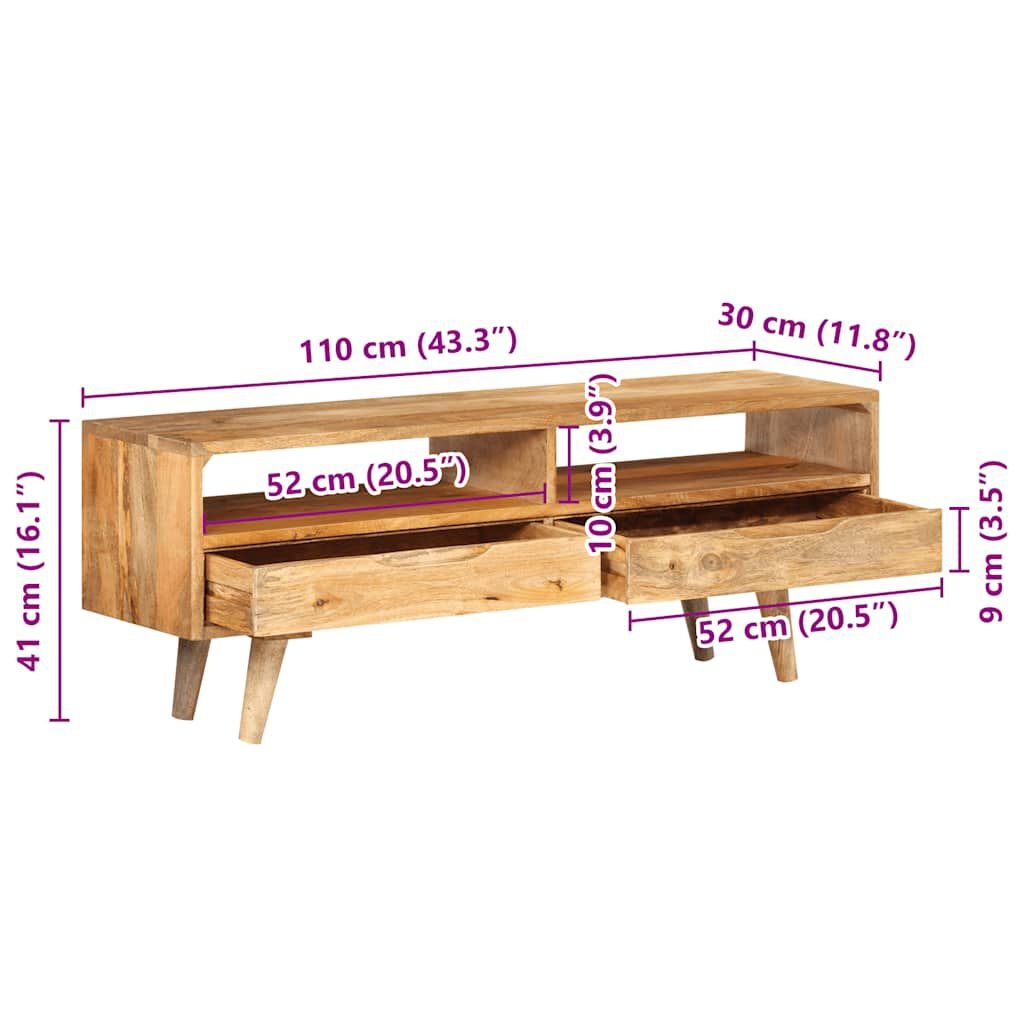 TV Meubel Mango Hout 110cm -35%! Showroomdeal