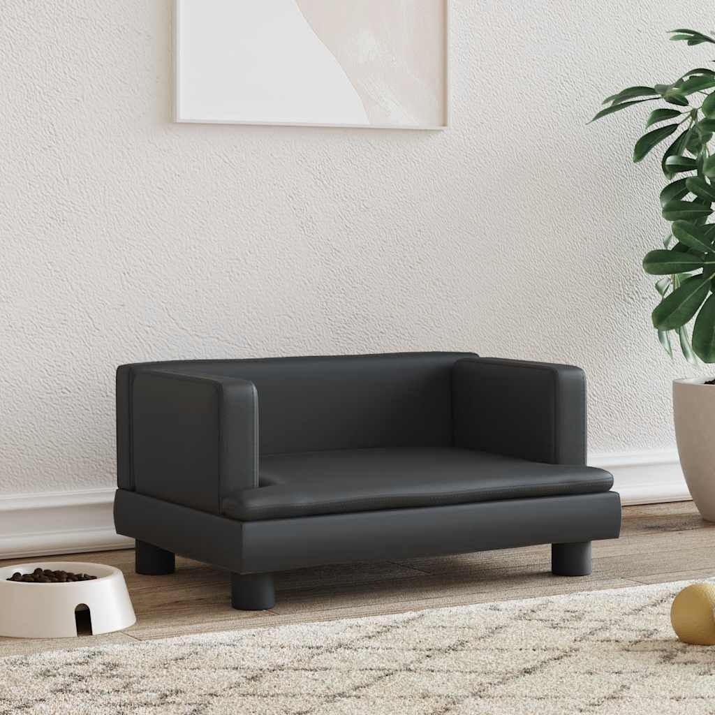 vidaXL Hondenmand Kunstleer Zwart - 60x40cm - 35% Korting!