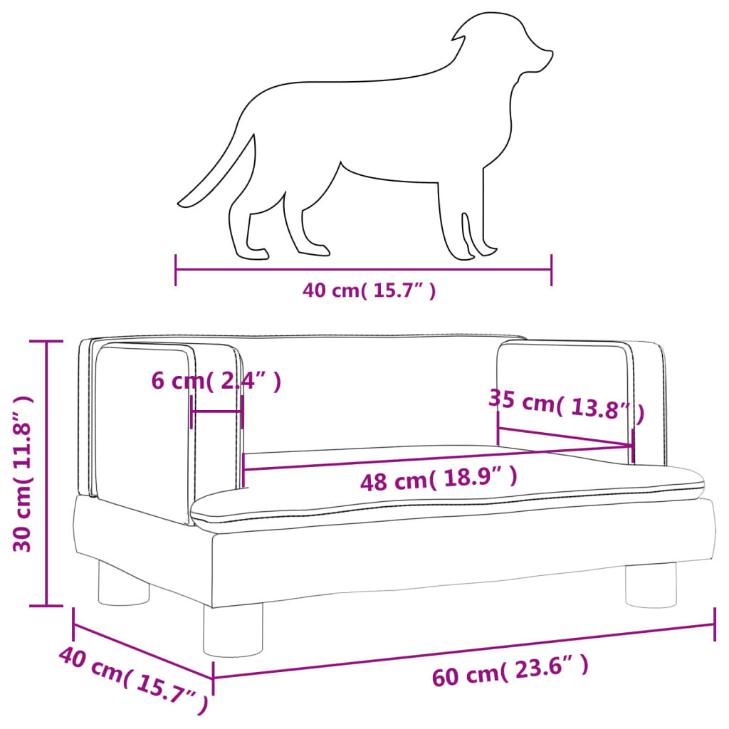 vidaXL Hondenmand Kunstleer Zwart - 60x40cm - 35% Korting!
