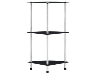 VidaXL Glazen Kastje Zwart 3-laags - NU 71% Korting!