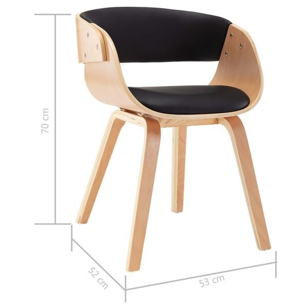 VidaXL Eetkamerstoelen (2 st) - Gebogen Hout/Kunstleer - 42% Korting!