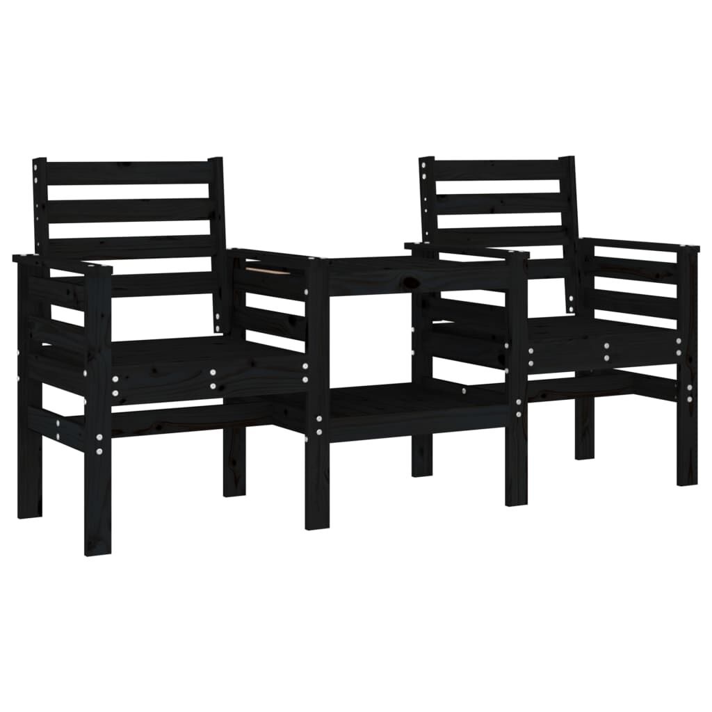 VidaXL Tuinbank met Tafel Zwart - 60% Korting!