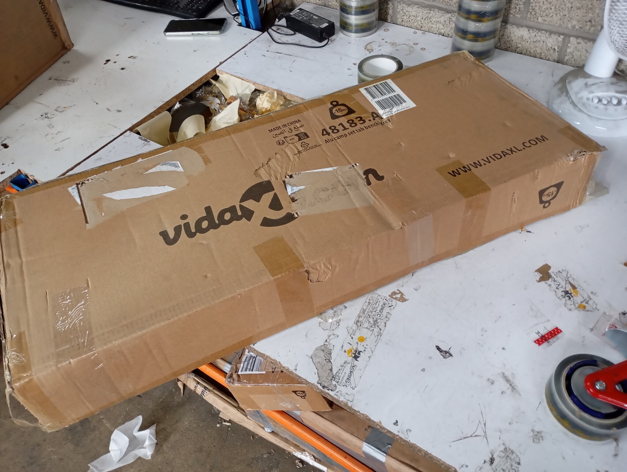 VidaXL Campingtafel Set (Alu/Grijs) + 2 Banken - 45% Korting!