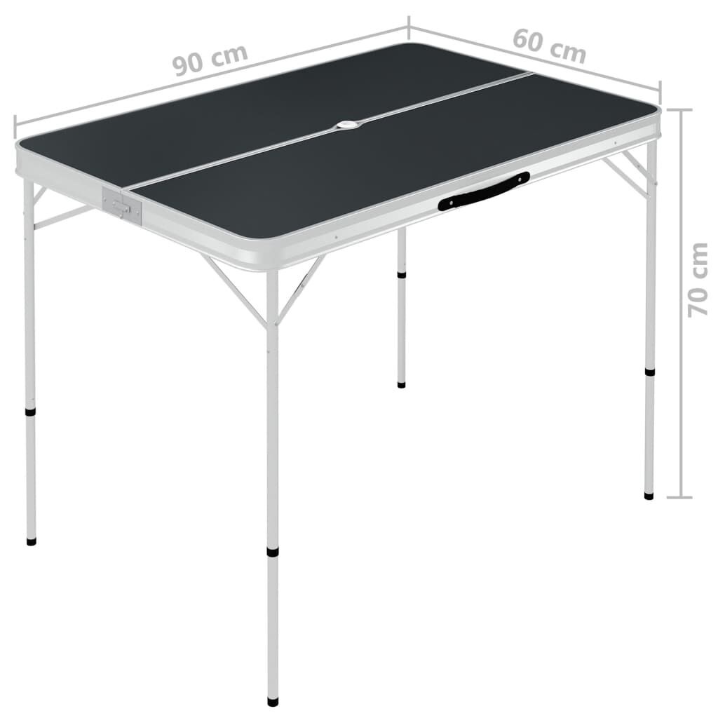 VidaXL Campingtafel Set (Alu/Grijs) + 2 Banken - 45% Korting!