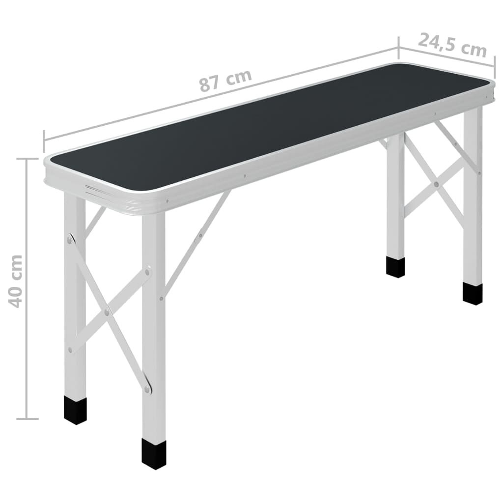 VidaXL Campingtafel Set (Alu/Grijs) + 2 Banken - 45% Korting!