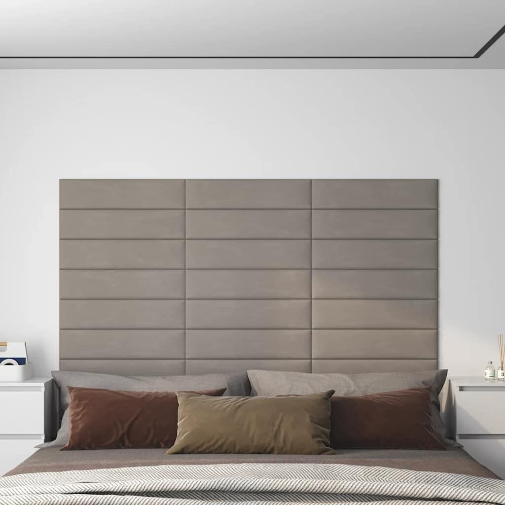 vidaXL Wandpanelen Fluweel Lichtgrijs (12 st) - 35% Korting!