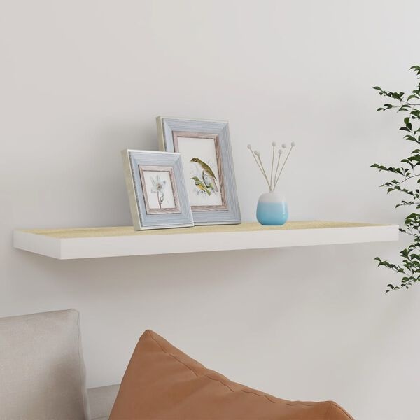 Zwevend Wandschap Eiken/Wit 80cm - 42% Korting!