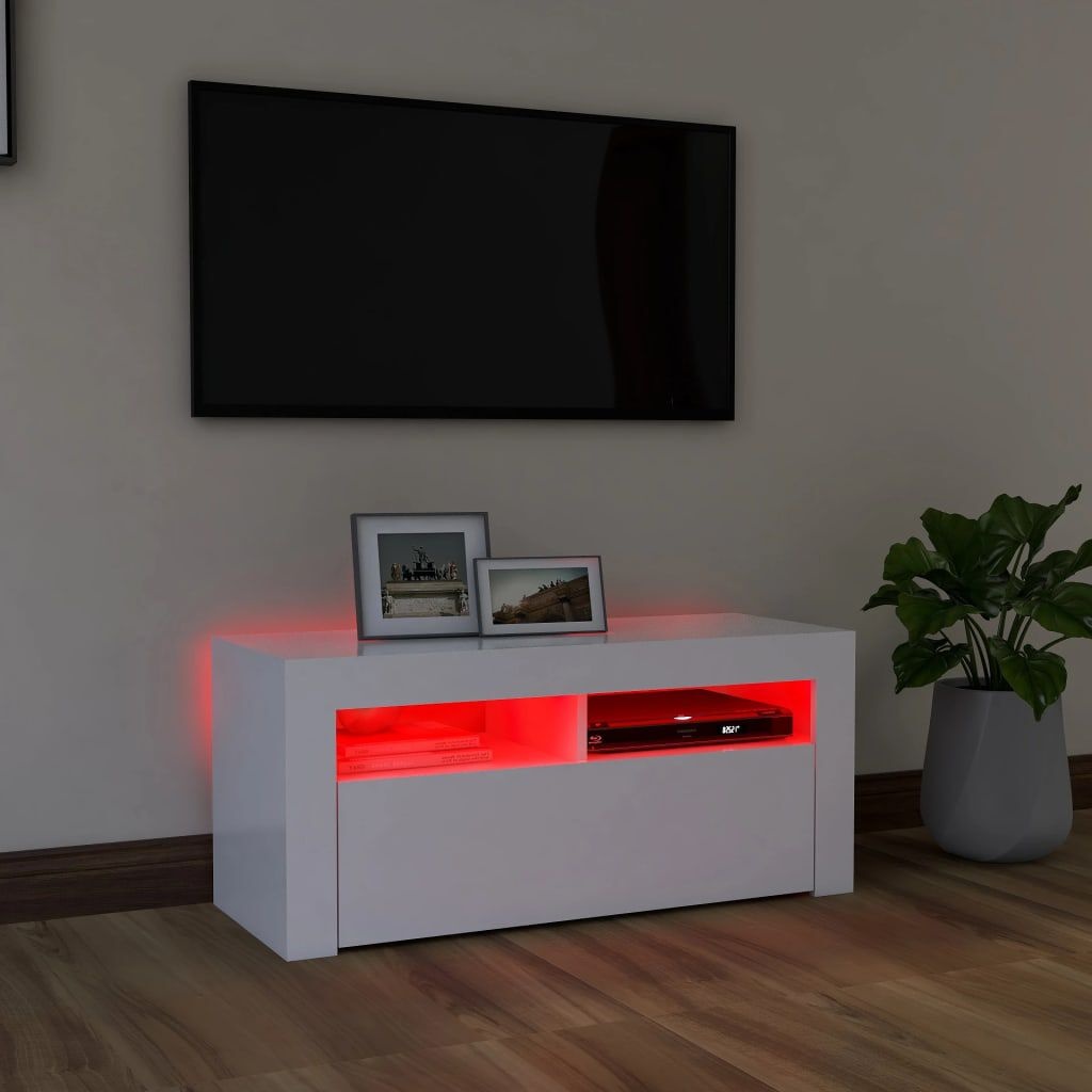 vidaXL TV-meubel LED Wit 90cm - 35% Korting!