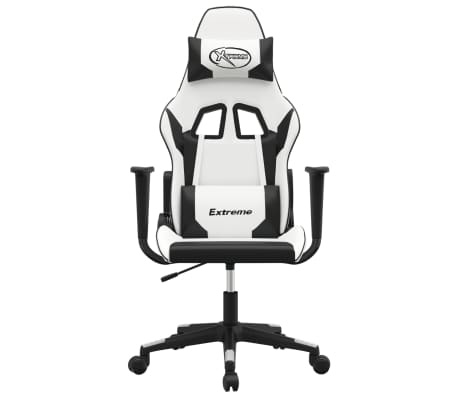 vidaXL Gaming Stoel met Massage Wit/Zwart - 35% Korting!