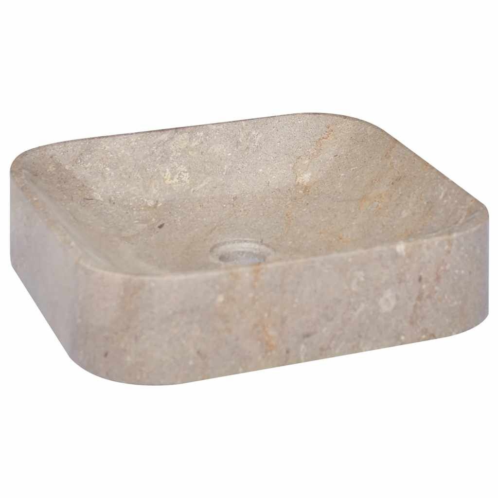 vidaXL Marmer Gootsteen 40x40 cm Grijs - Hoekschade - 64% Korting!