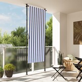vidaXL Rolgordijn Buiten 120x270 Blauw/Wit - 35% Korting!