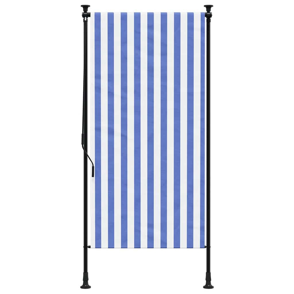 vidaXL Rolgordijn Buiten 120x270 Blauw/Wit - 35% Korting!