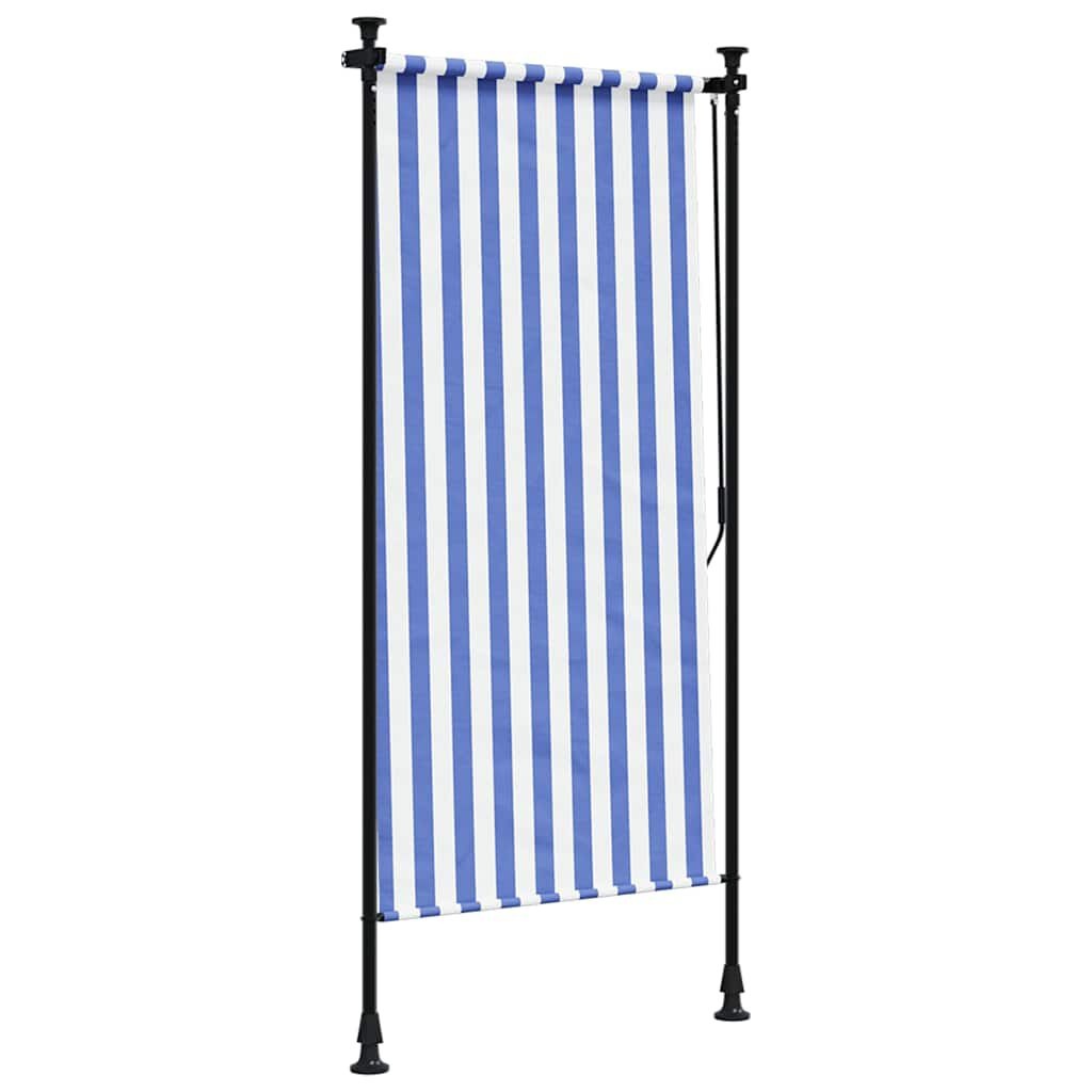 vidaXL Rolgordijn Buiten 120x270 Blauw/Wit - 35% Korting!