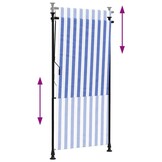 vidaXL Rolgordijn Buiten 120x270 Blauw/Wit - 35% Korting!