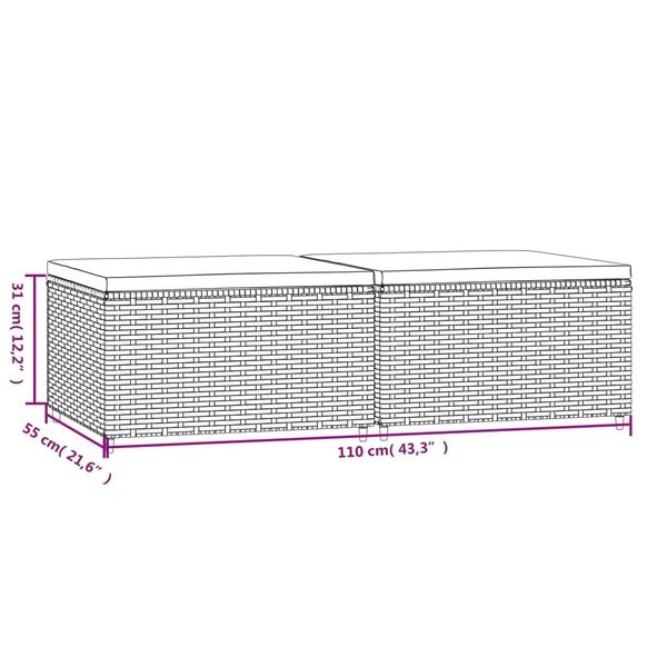 VidaXL Voetensteunen (2x) Grijs + Kussens - 42% Korting!