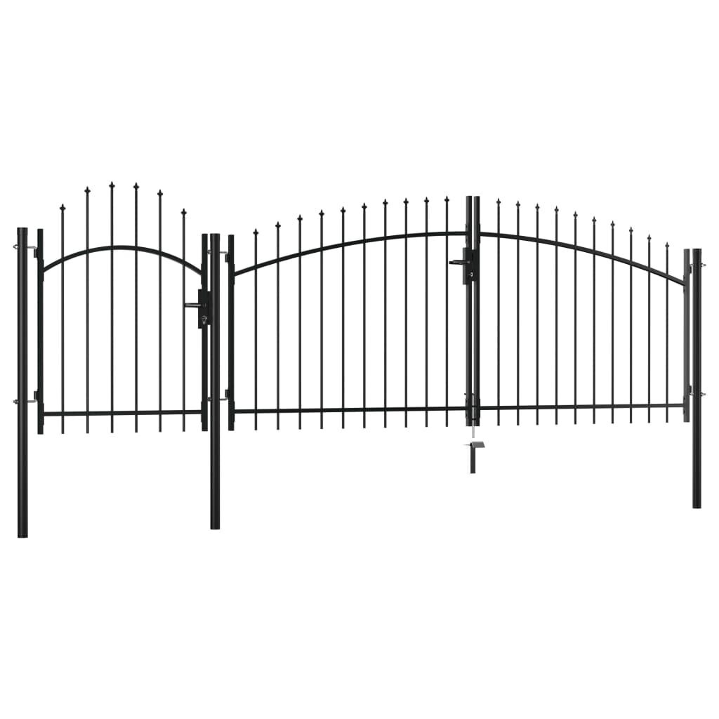 Stalen Tuinpoort 1,5x4m Zwart - 35% Korting! (Retour)