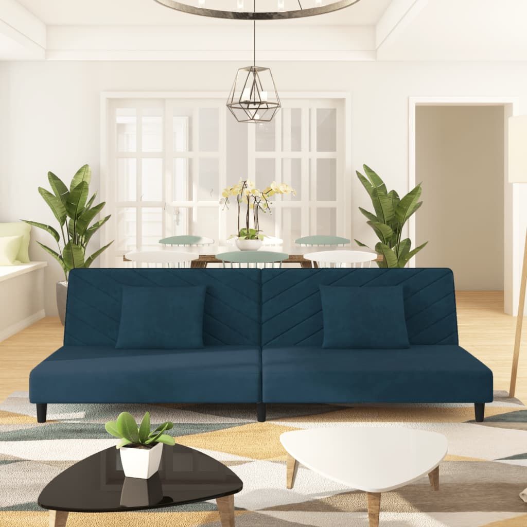 VidaXL Slaapbank Blauw Fluwel - 35% Korting!