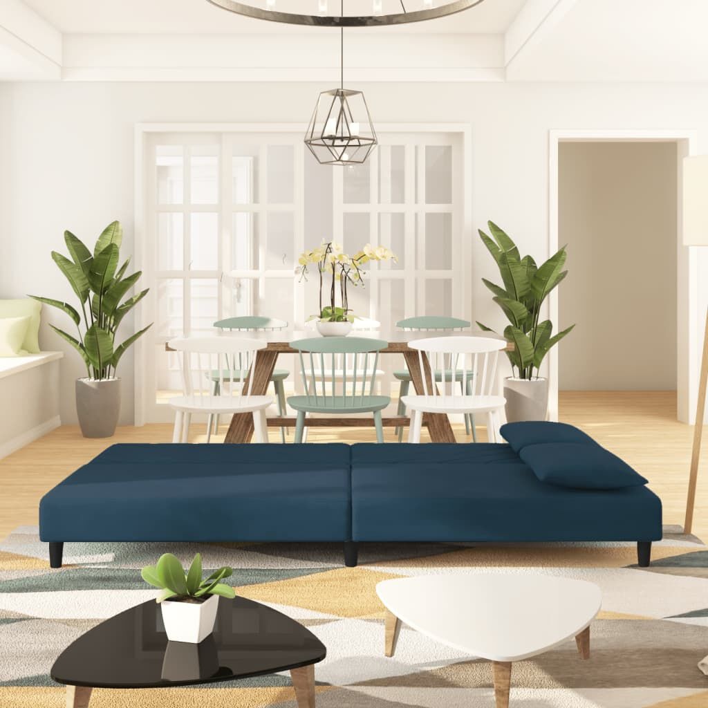 VidaXL Slaapbank Blauw Fluwel - 35% Korting!