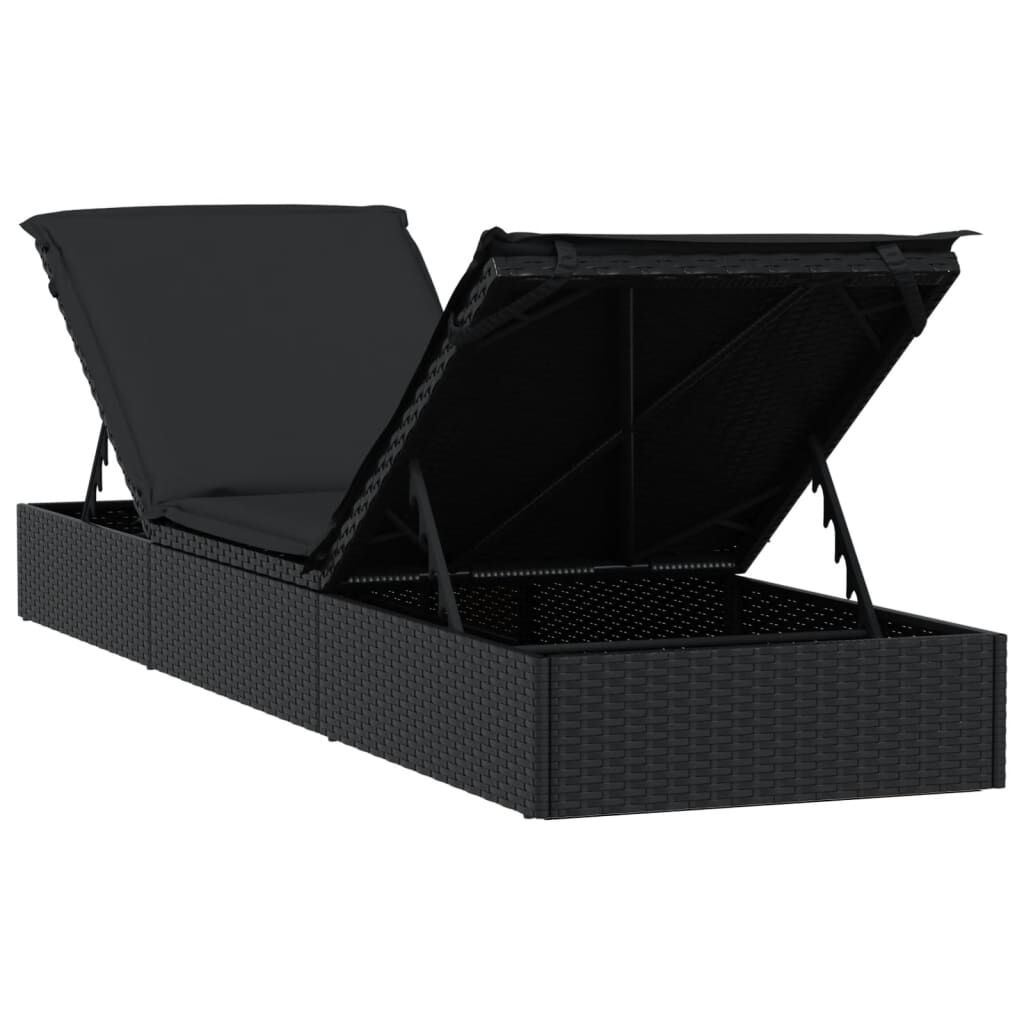Ligbed met Kussen - vidaXL - Zwart - 35% Korting!