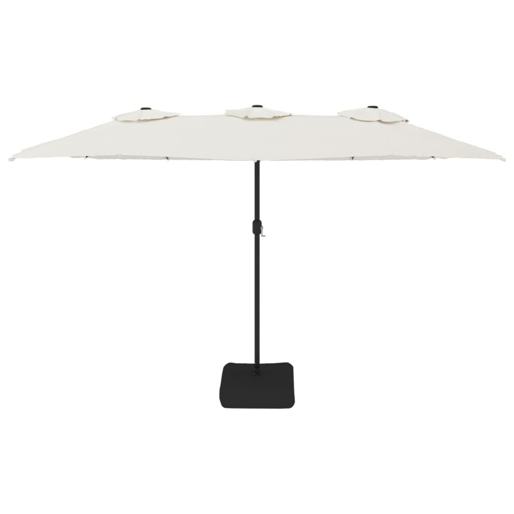 vidaXL Dubbele Parasol 449cm Zandwit - 35% Korting!