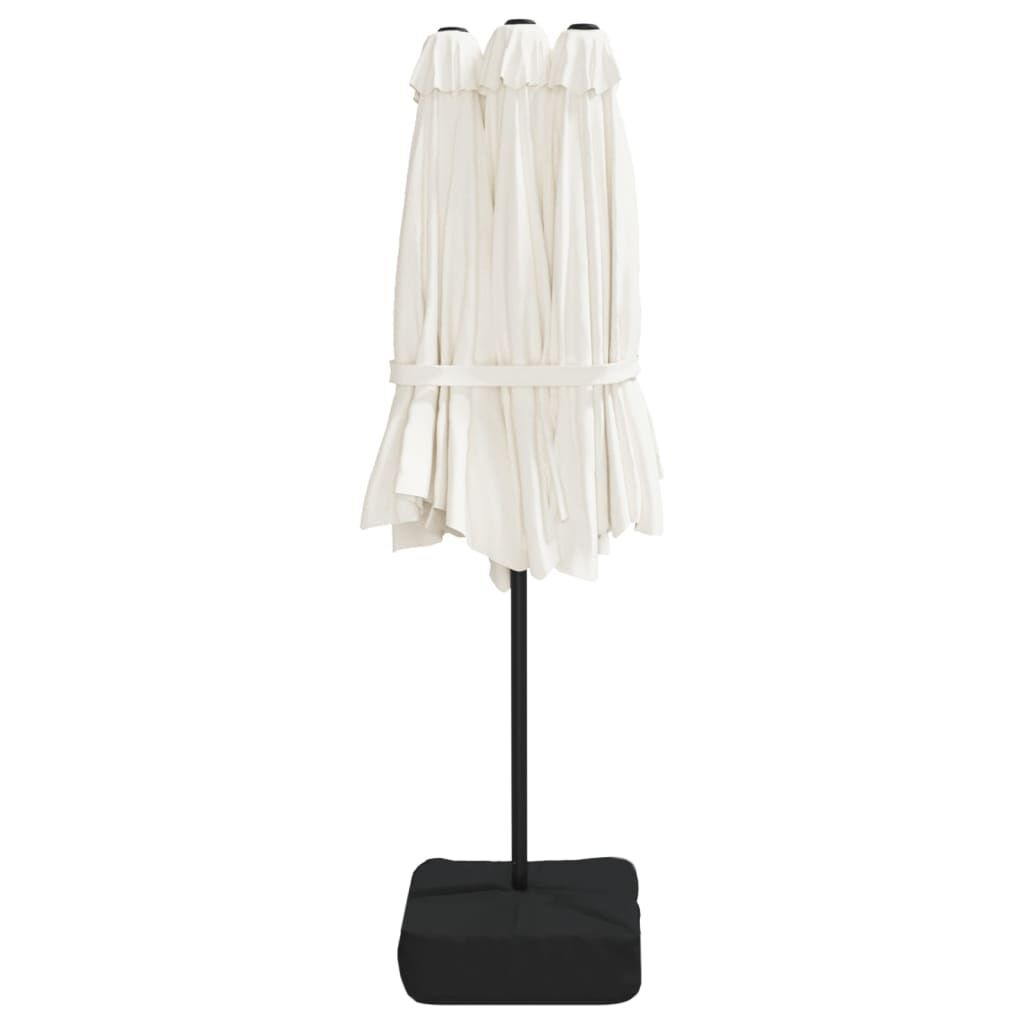 vidaXL Dubbele Parasol 449cm Zandwit - 35% Korting!