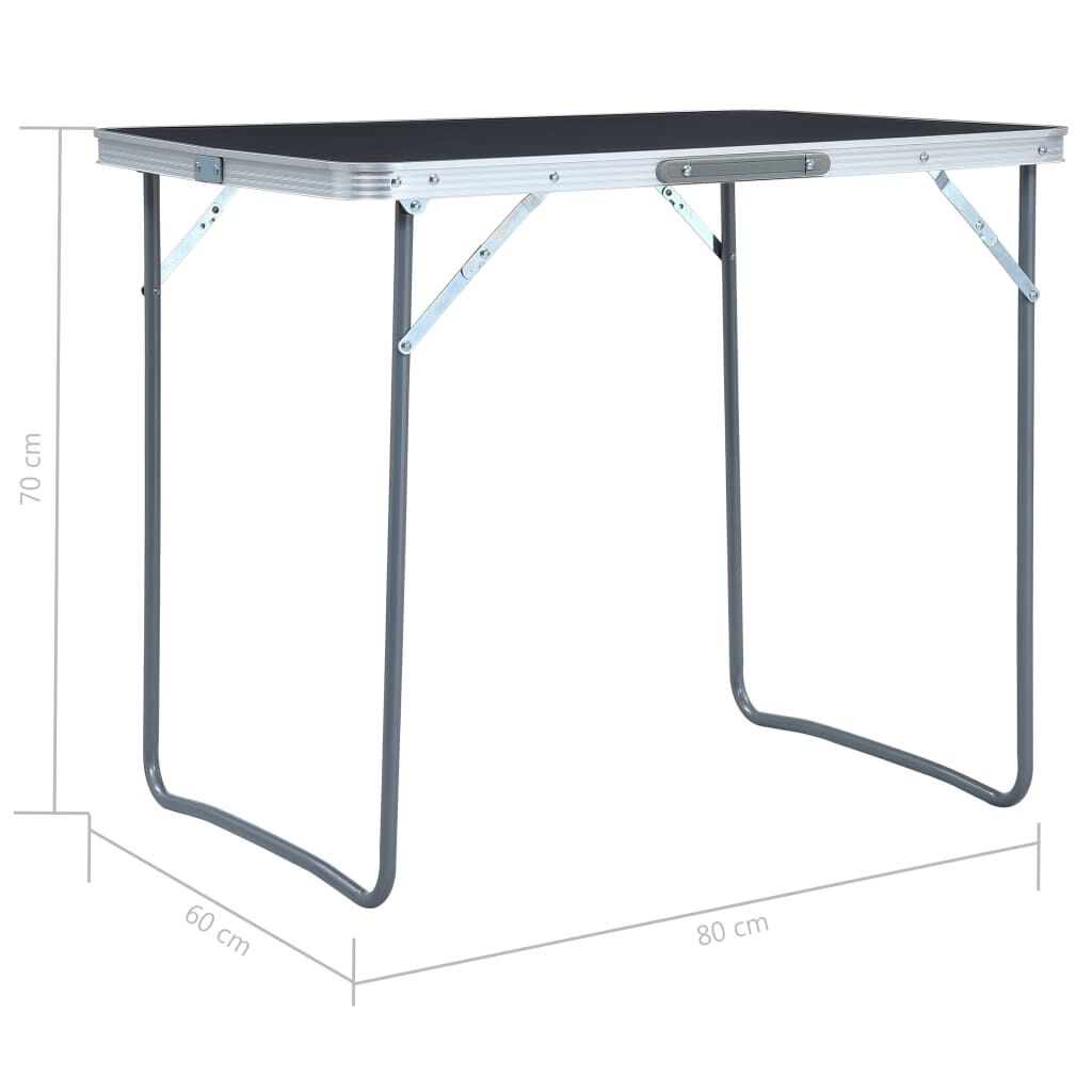 vidaXL Campingtafel Inklapbaar 80x60 Grijs - 35% Korting!