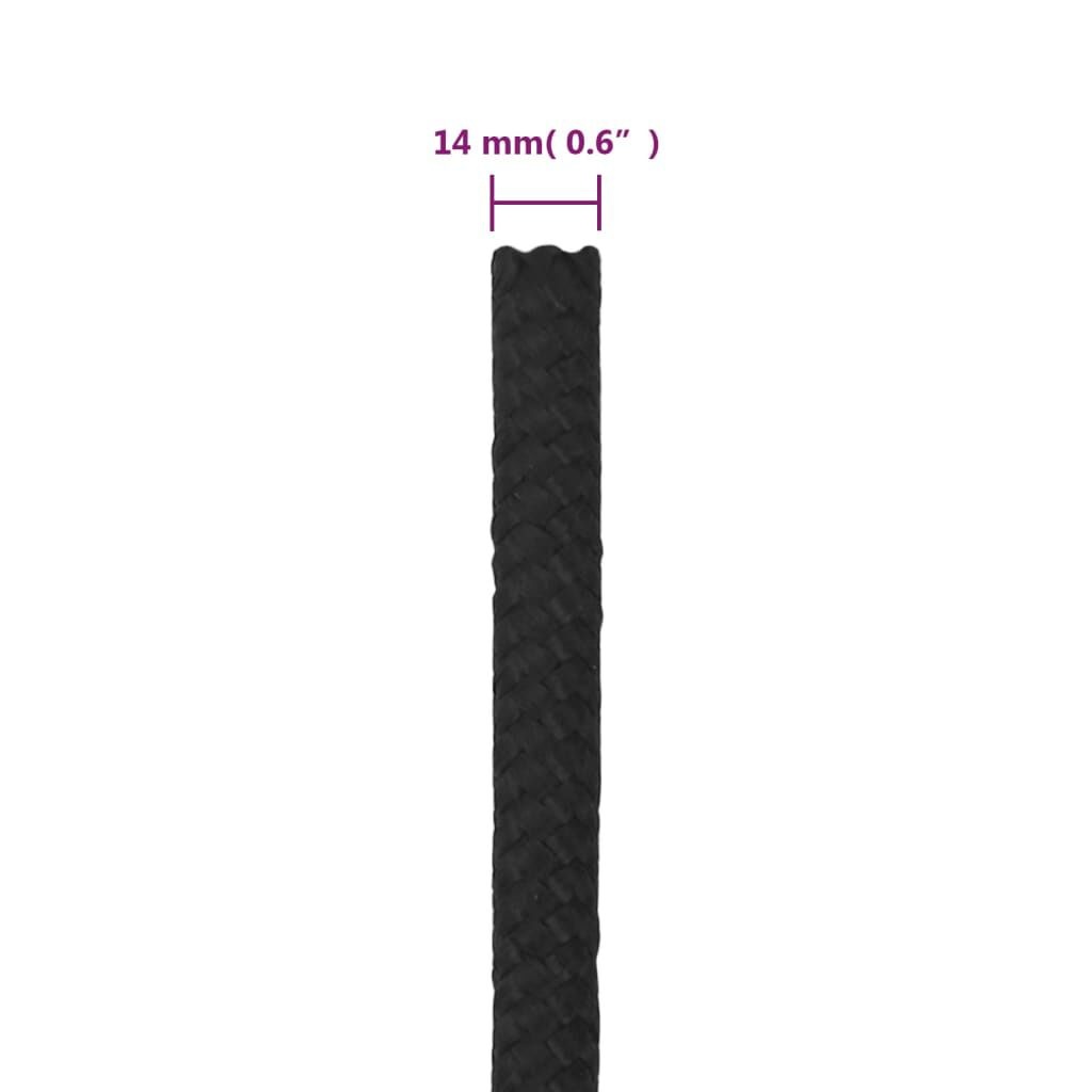 vidaXL Boottouw 14mm 100m Zwart - 35% Korting!