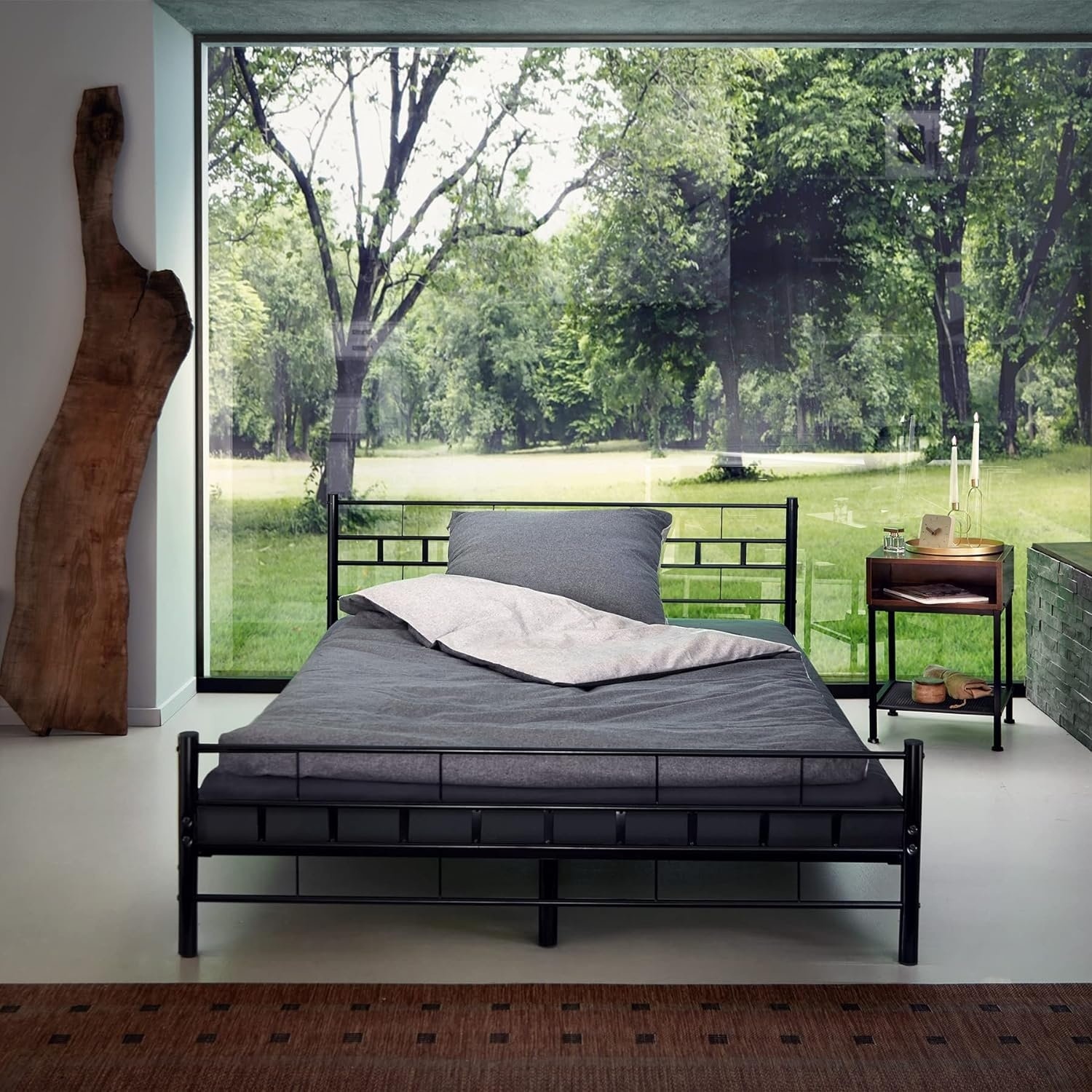 Metalen Bedframe 180x200 Zwart + Lattenbodem - 45% Korting!