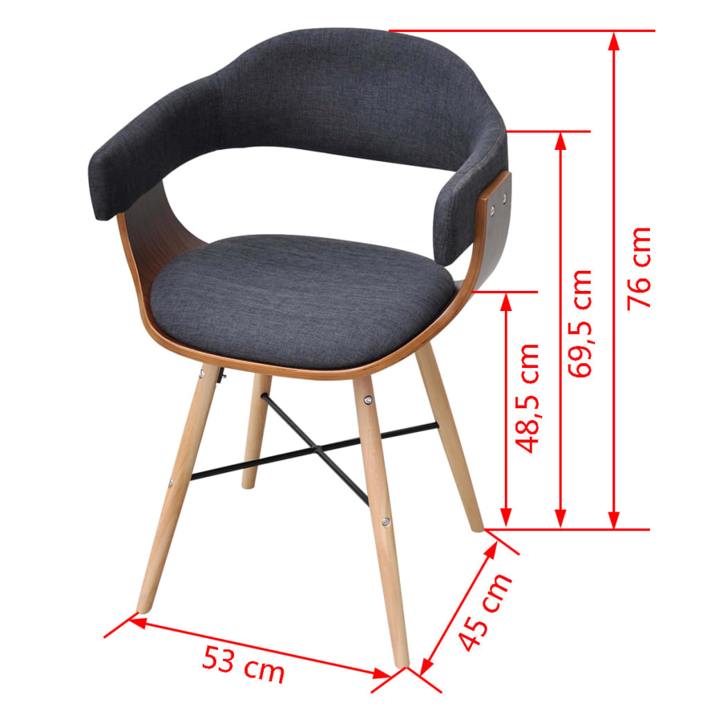 vidaXL Eetkamerstoelen (2x) Donkergrijs - 41% Korting!