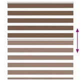 Zebra rolgordijn bruin 130x150cm - 35% Korting!