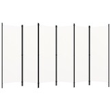Kamerscherm 6 Panelen Wit 300x180cm - 35% Korting!