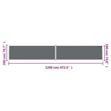 vidaXL Uittrekbaar Windscherm 200x1200cm Antraciet -60%