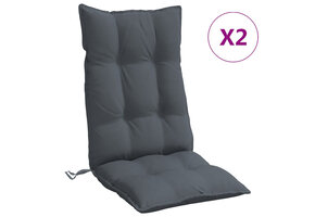 vidaXL Stoelkussens Hoge Rug Antraciet (2 st) - 35% Korting!
